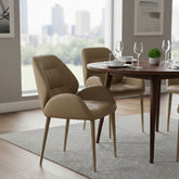 Charlie Dining Chair with Leatherette-Wrapped Legs